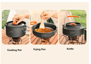 Outdoor Cookware Set - Camping Cookware Ideal for 3-4 people BY3019 by ECOTREK