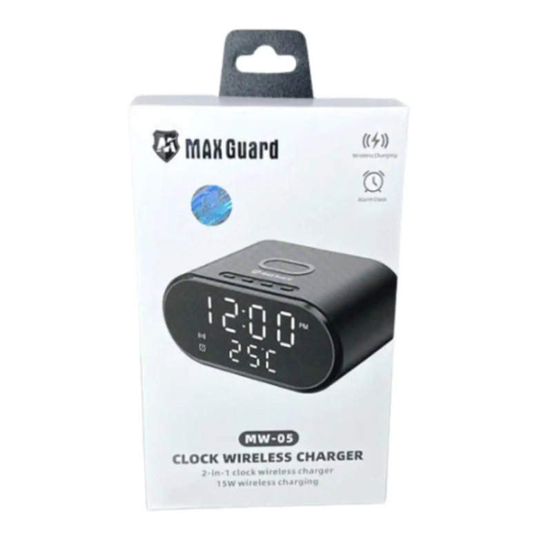 Maxguard 15W 2 IN 1 Alarm Clock & Wireless Charger by 9eight5