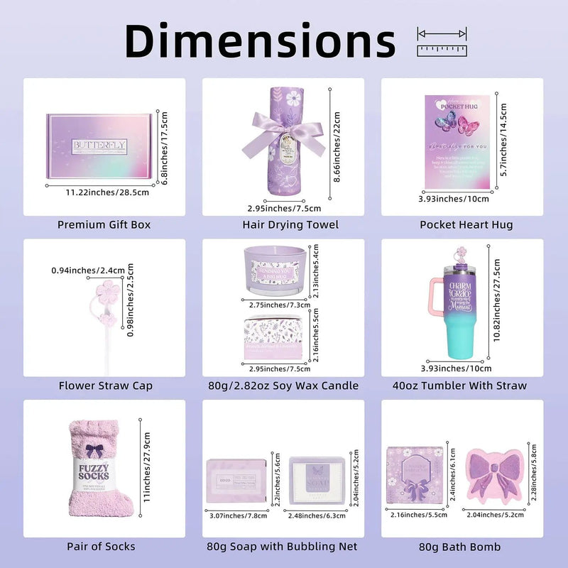 Purple Theme Aroma Candle Bath Gift Box by Poppy Gifts