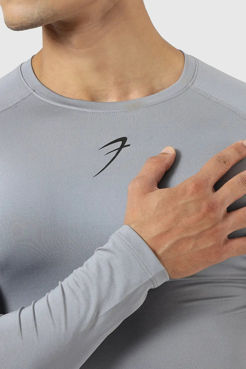 Compression Fullsleeves T-shirt Sea Grey by Fuaark Nz