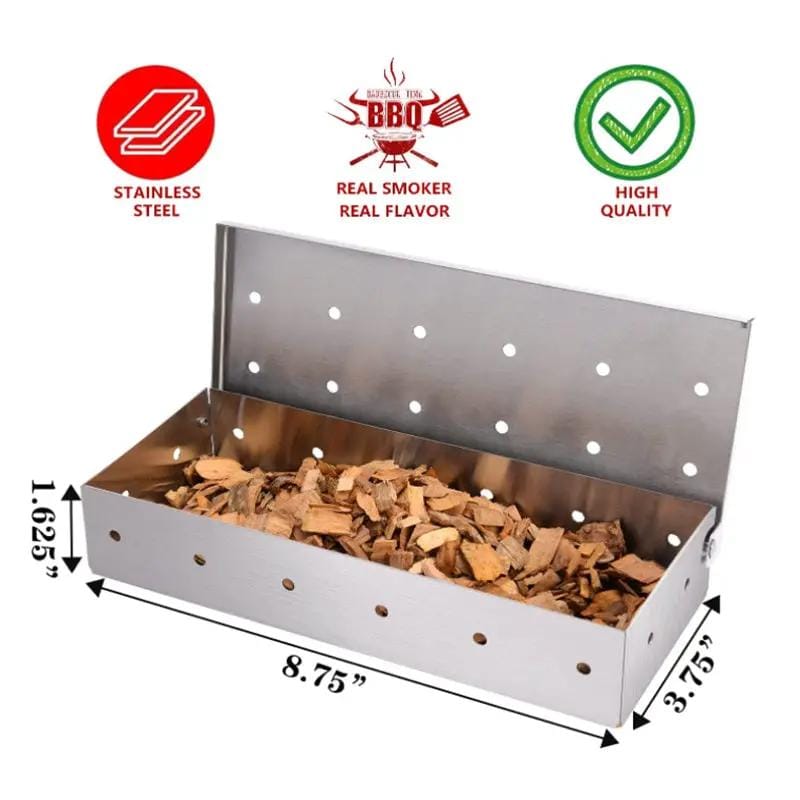 g8buynz g8buynz Smoker Box for BBQ Grill Wood Chips -  Stainless Steel Smoker Box for BBQ Grill Wood Chips -  Stainless Steel