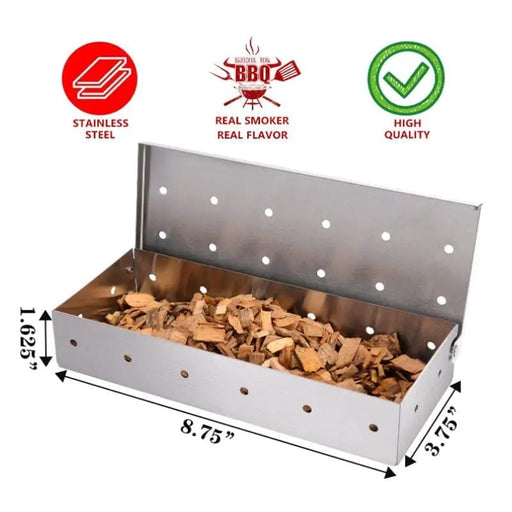 g8buynz g8buynz Smoker Box for BBQ Grill Wood Chips -  Stainless Steel Smoker Box for BBQ Grill Wood Chips -  Stainless Steel