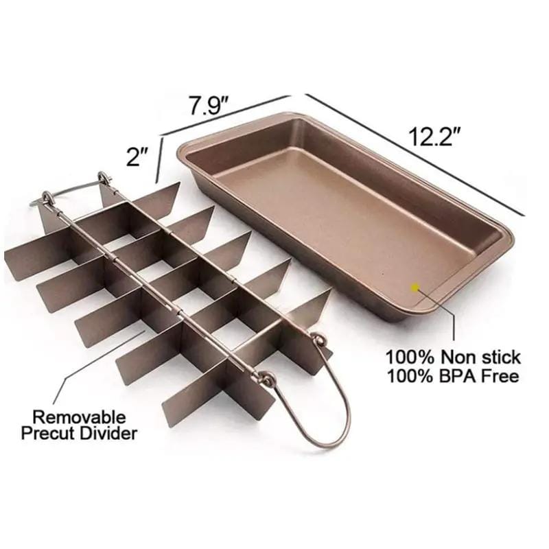 g8buynz g8buynz Brownie Pan Non-Stick Brownie Baking Pan with Dividers Brownie Cutter Brownie Pan Non-Stick Brownie Baking Pan with Dividers Brownie Cutter