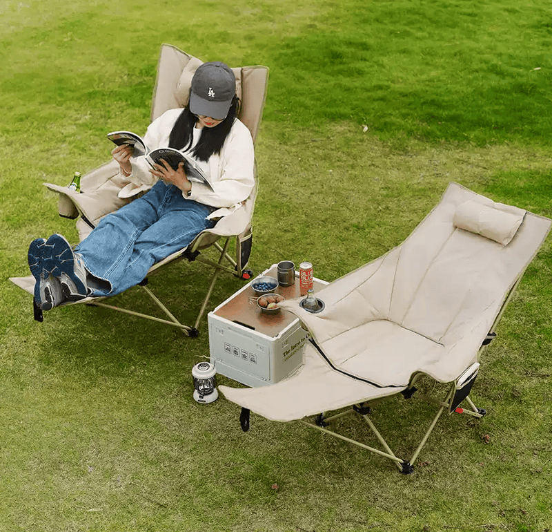 Urban Wave Premium Reclining Camping Chair with Footrest YQ1449 by ECOTREK