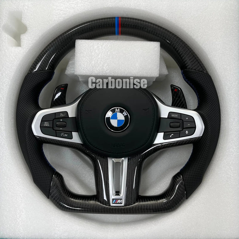 BMW Steering Wheel (Carbon Fiber+Perforated Leather) #2 by CARBONISE