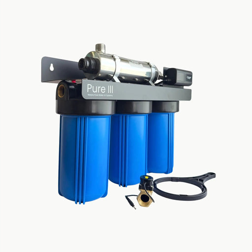 Waiora Pure III Whole House UV Water Filter - 3 Stage + UV, 33W, Flow-Activated, 30 LPM NZ by Filtration Station NZ
