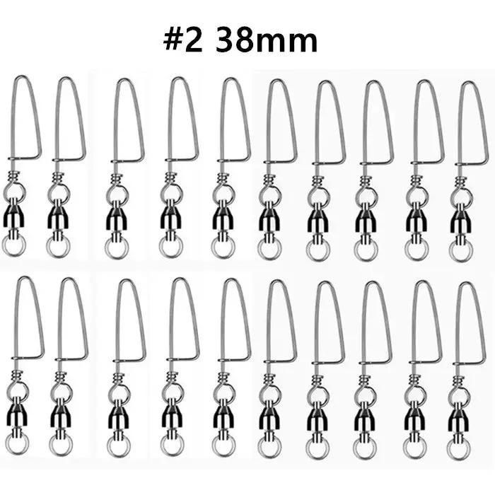 #2 20PCS Ball Bearing Fishing Swivels Snap Coastlock Fishing Line Connector by salelink.co.nz
