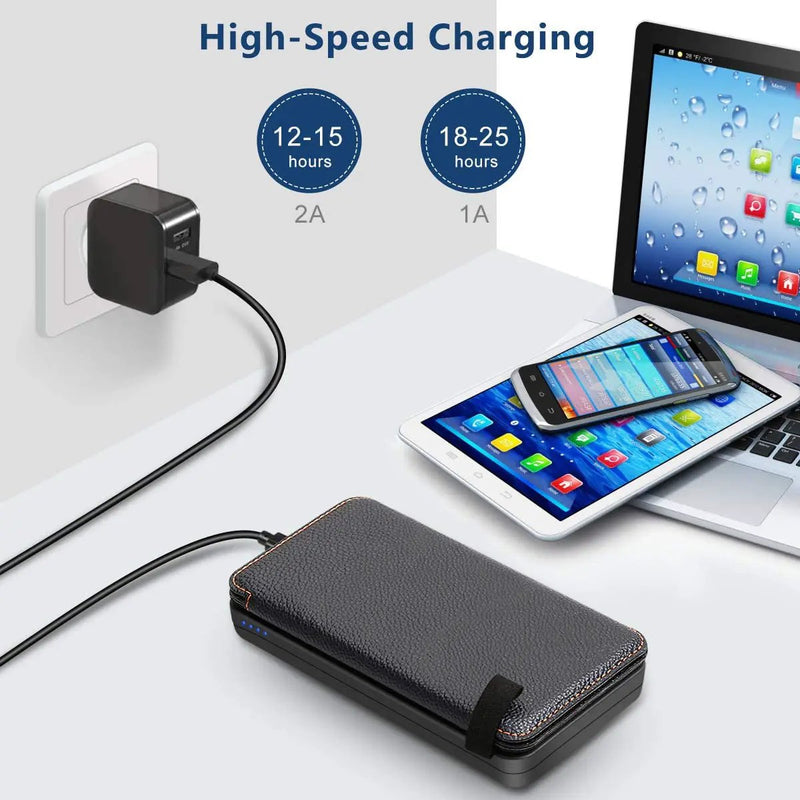 Solar Power Bank with 4 Panels 25000mAh by salelink.co.nz