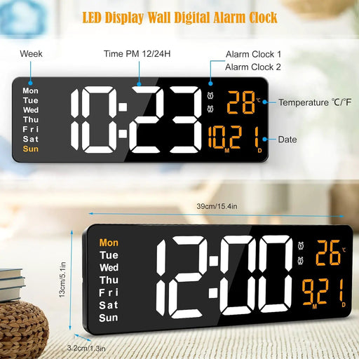 Digital Wall Clock Large by salelink.co.nz