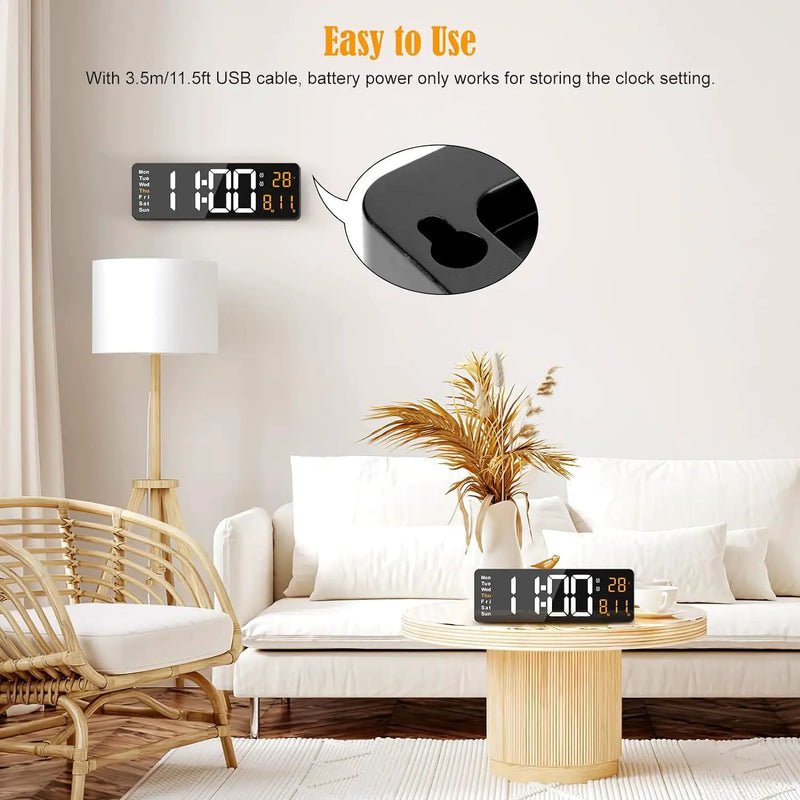Digital Wall Clock Large by salelink.co.nz