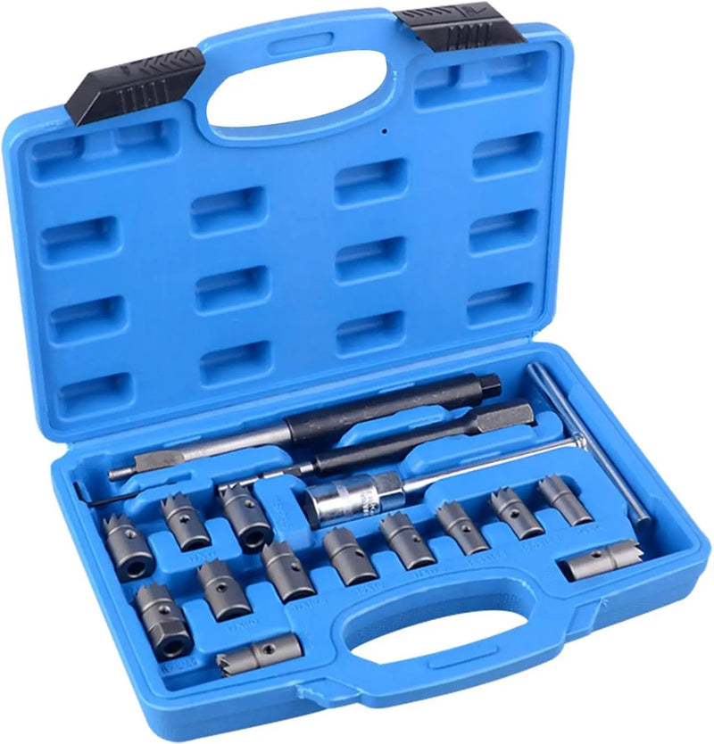 17PCS Diesel Injector Seat Cutter Cleaner Tool Set by salelink.co.nz