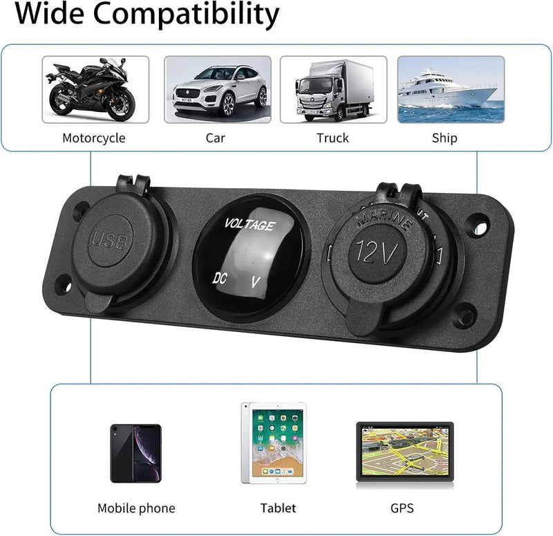12V Car Charger Socket Panel by salelink.co.nz