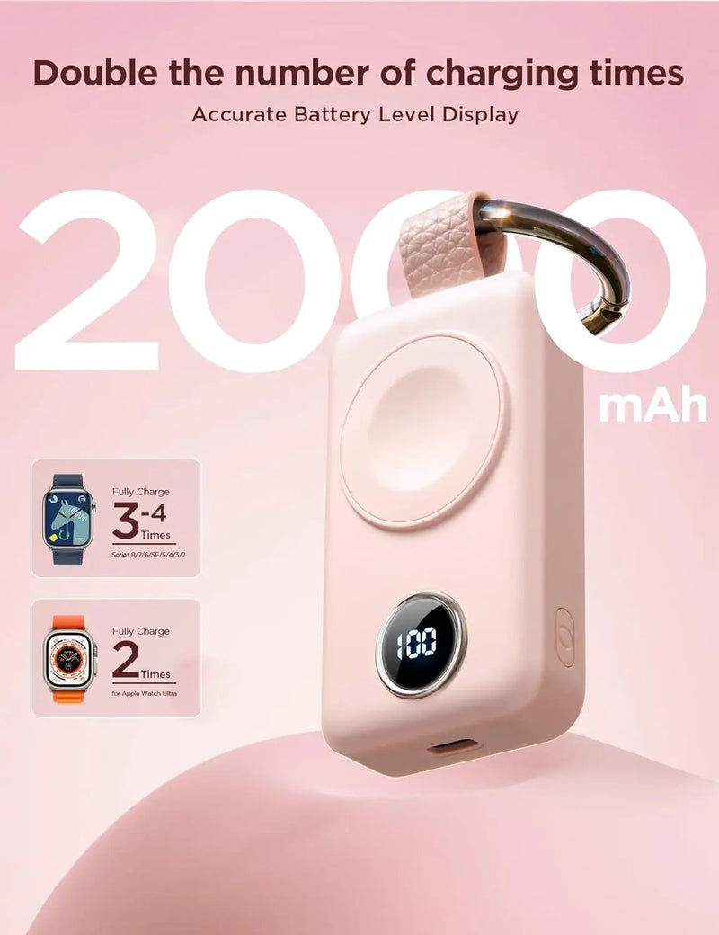 JOYROOM 2000mAh Wireless Charger For Apple Watch Pink by salelink.co.nz