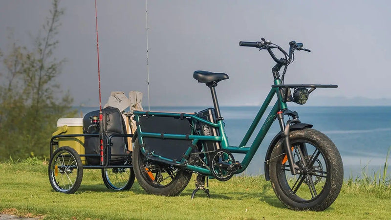 Kiwi eRide Kiwi eRide Fiido T2 Longtail Cargo E-bike Green Fiido T2 Longtail Cargo E-bike Green