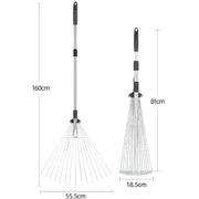 g8buynz g8buynz Stainless steel Leaf Rake Adjustable Garden Camping Rake Stainless steel Leaf Rake Adjustable Garden Camping Rake