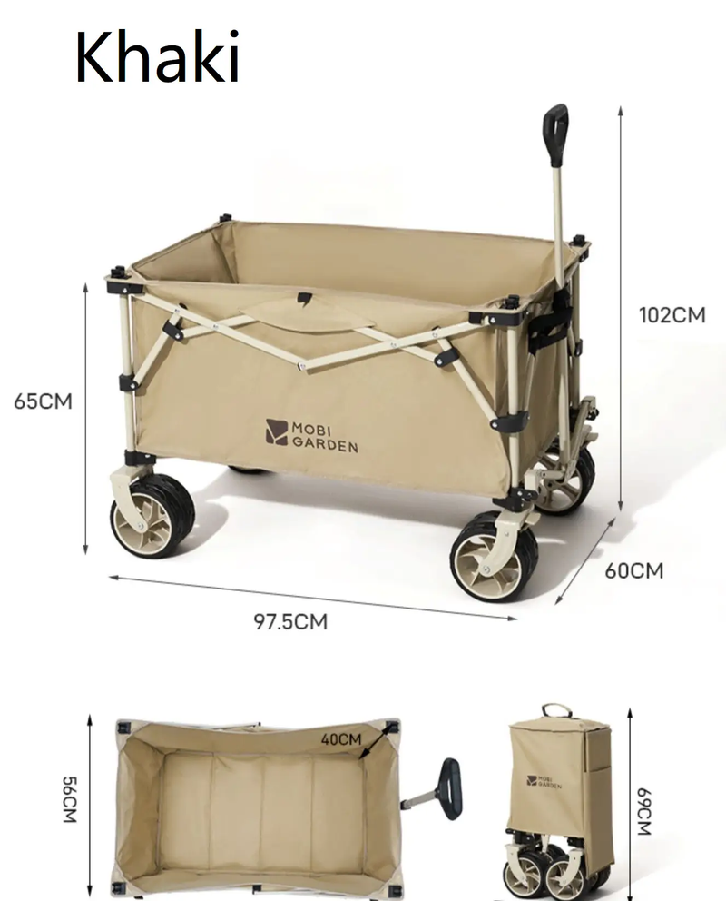 MOBI GARDEN Outdoor Camping trolley - Portable, Four-Way Folding, 200L Capacity Utility Cart MGD5133 by ECOTREK