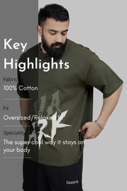 Edge Oversized T-shirt Olive by Fuaark Nz