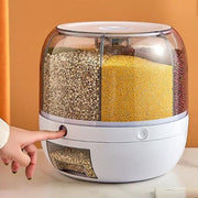 g8buynz g8buynz Rice Dispenser 6-Grid Rice Storage Container Rotating Rice Storage Bucket Rice Dispenser 6-Grid Rice Storage Container Rotating Rice Storage Bucket