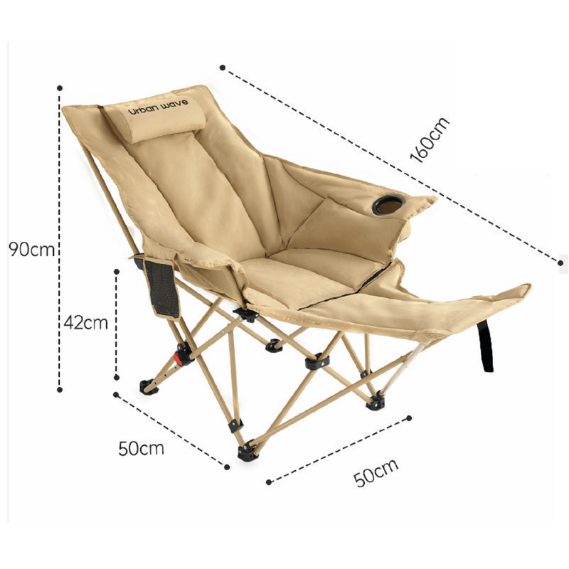 Urban Wave Premium Reclining Camping Chair with Footrest YQ1449 by ECOTREK