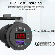 g8buynz g8buynz 12V USB C Car Charger Socket Dual PD & QC 3.0 Ports Car Adapter with 60cm Wire Blue 12V USB C Car Charger Socket Dual PD & QC 3.0 Ports Car Adapter with 60cm Wire Blue