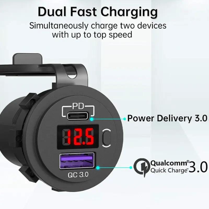 g8buynz g8buynz 12V USB C Car Charger Socket Dual PD & QC 3.0 Ports Car Adapter with 60cm Wire Blue 12V USB C Car Charger Socket Dual PD & QC 3.0 Ports Car Adapter with 60cm Wire Blue