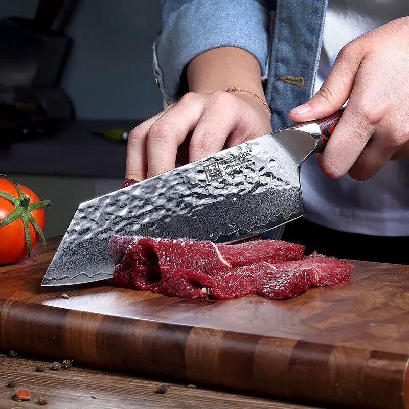 Keemake Nakiri Knife 7 Inch Damascus Steel Kitchen Chinese Meat Cleaver Knife by China Dropship