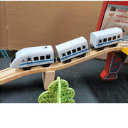 78 Pcs Wooden Railway Track Toy Early Educational Manual Control Car Set Gift by dealonline.co.nz
