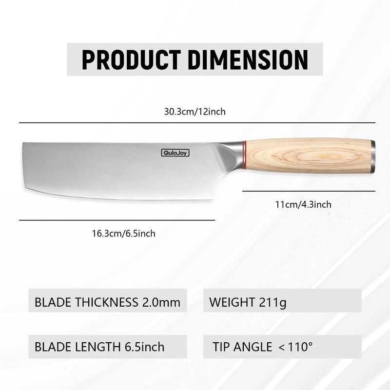 Vegetable Cleaver - Japanese Cleaver 6.5 Inch Chopping Knife High Carbon Stainless Steel Knives With Wooden Handle 6.5 Inch Cleaver Knife - Vegetable Knife by China Dropship