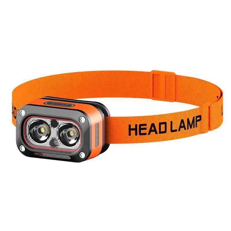 High-Intensity LED Motion-Sensor Headlamp Waterproof Head-Mounted Fishing Light - High-Intensity LED Motion-Sensor Headlamp Waterproof Head-Mounted Fishing Light Orange by China Dropship