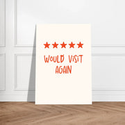 Would Visit Again by Blank Wall Print Shop