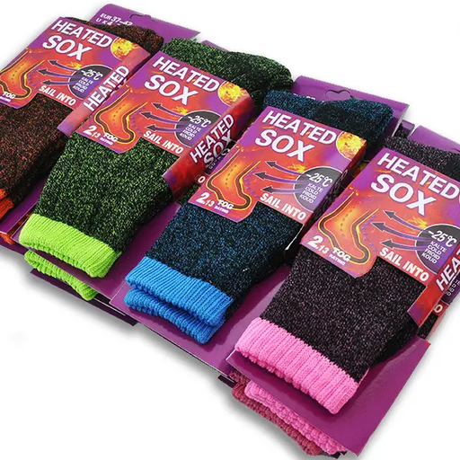 (12 Pairs) Women's HEATED Crew Socks by dealonline.co.nz