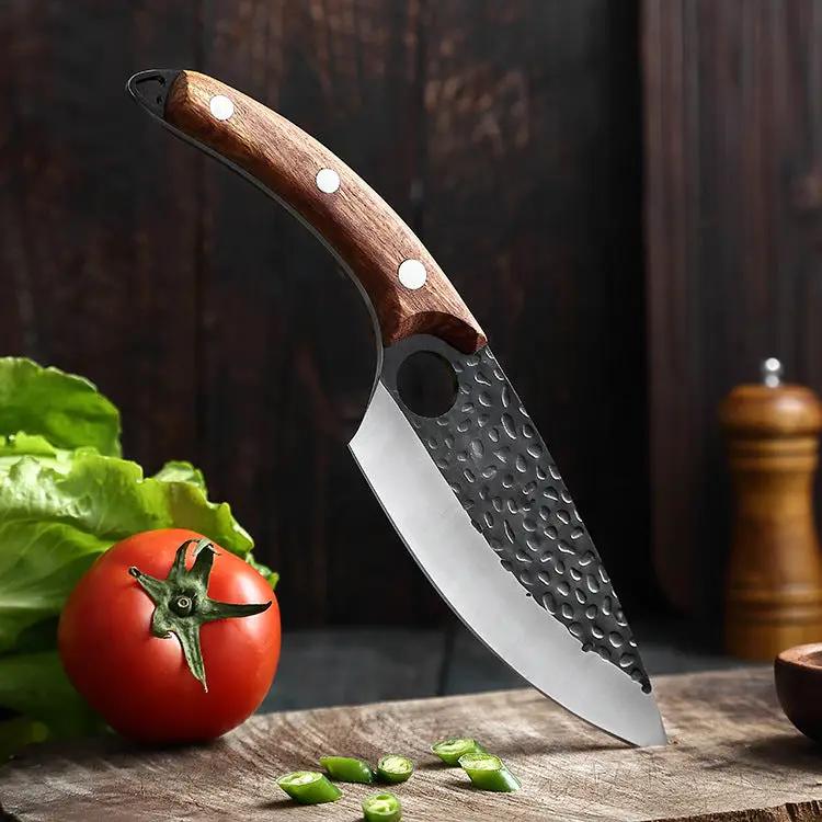 Sharp Black Color Wood Butcher Knife Black color wood plus PU cover by China Dropship