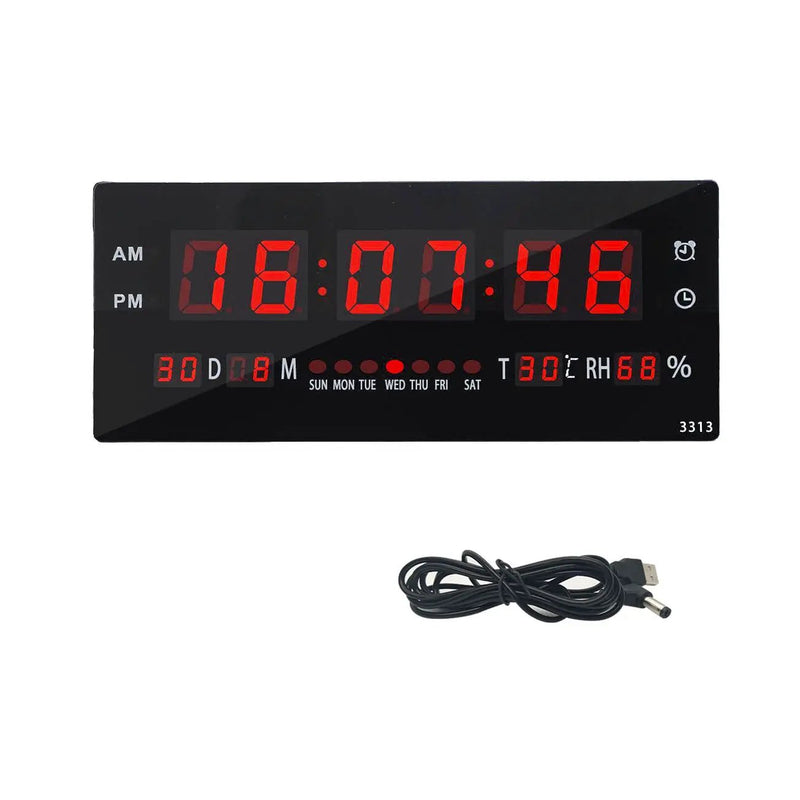 36CM Large LED Wall Desk Clock With Calendar Temperature by salelink.co.nz