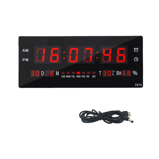 36CM Large LED Wall Desk Clock With Calendar Temperature by salelink.co.nz