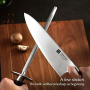 High Carbon Steel Knife Sharpening Rod Commercial Knife Sharpening Tool For Chefs Black by China Dropship