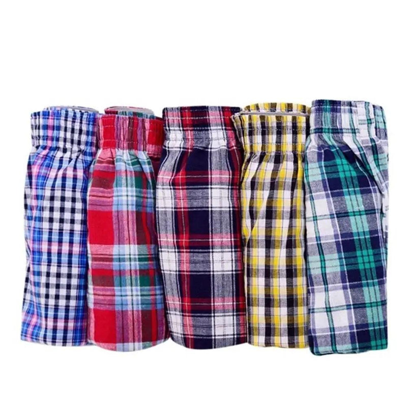 Men's Cotton Plaid Boxer Shorts - Elastic Waist | Breathable Underwear | Assorted Colours | M–3XL by Mead's Supply & Equipment Outfitters limited