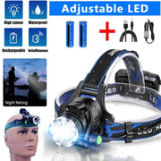 Super Bright Powerful Headlamp LED Head Torch USB Rechargeable Headlight Head Lamp by China Dropship