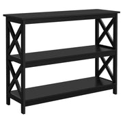 3-Tier Wooden Console Table Sofa Side Table with X-shape by Yaheetech