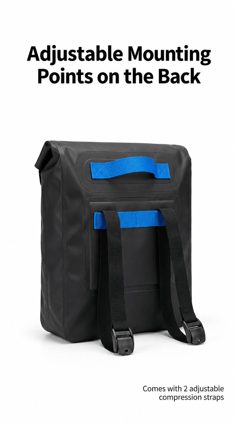 ECOTREK Bike Bags Waterproof Roll-Top Bag for E-Bikes, Motorcycles & Bicycles XY13451 Waterproof Roll-Top Bag for E-Bikes, Motorcycles & Bicycles XY13451
