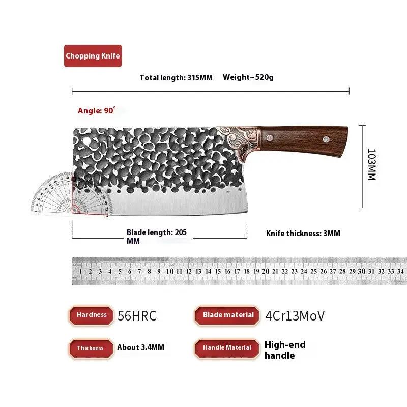 Bone Cutting Knife Kitchen Knife Household Sharp Slicing Knife A28 Striped Kitchen Knife Black by China Dropship