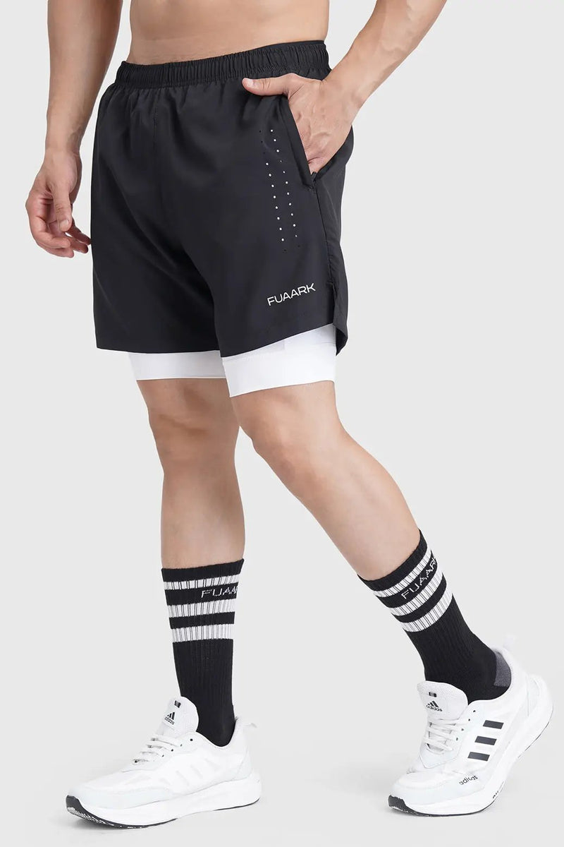 2 in 1 Laser Short Black by Fuaark Nz