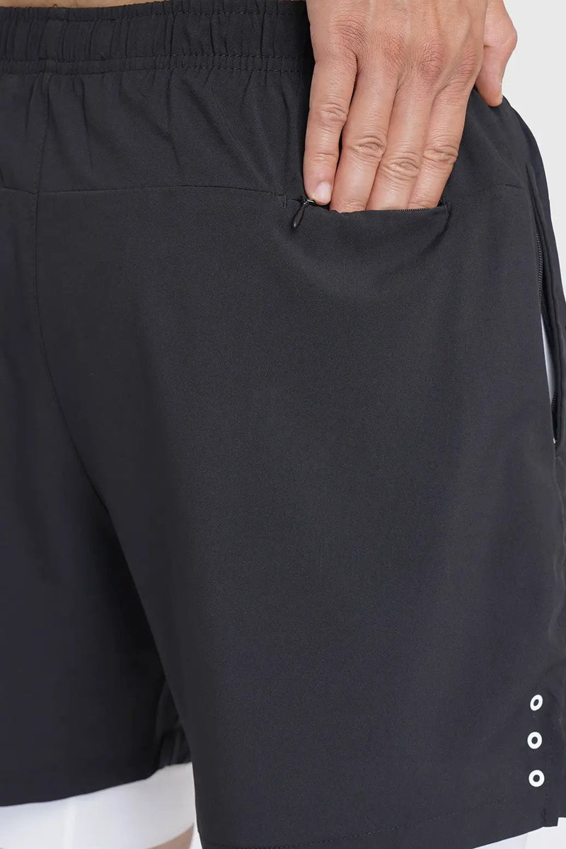 2 in 1 Laser Short Black by Fuaark Nz