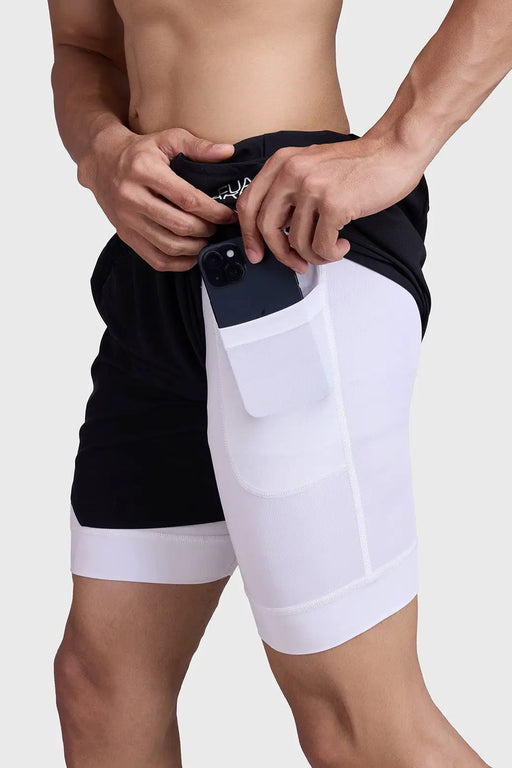 2 in 1 Mesh Short Black/White by Fuaark Nz
