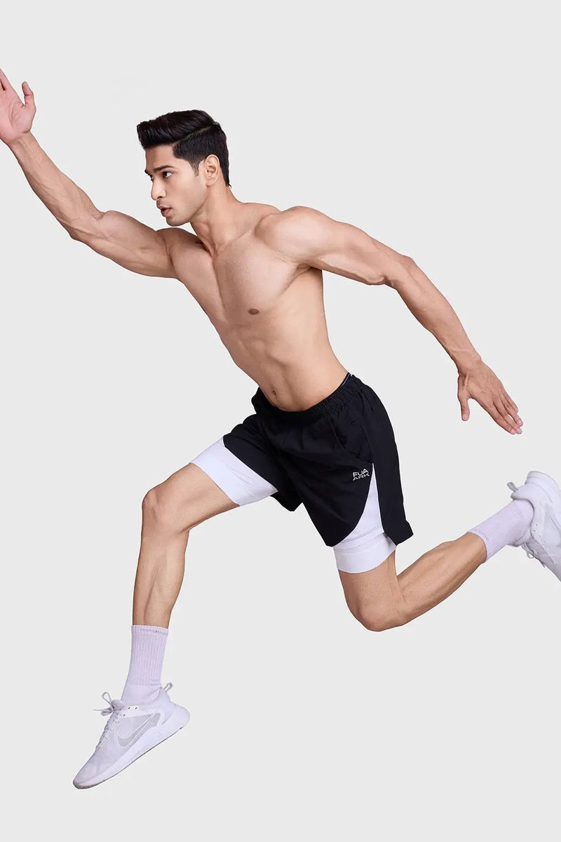 2 in 1 Mesh Short Black/White by Fuaark Nz