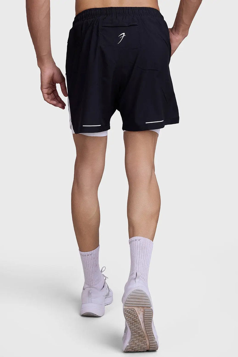 2 in 1 Mesh Short Black/White by Fuaark Nz