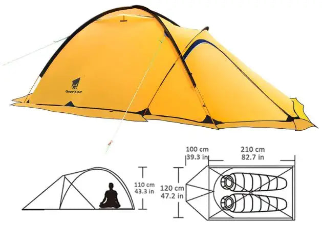 Winter Double Layer Waterproof Camping Tent for Hiking - 4-Season 2-Person Shelter by Mead's Supply & Equipment Outfitters limited