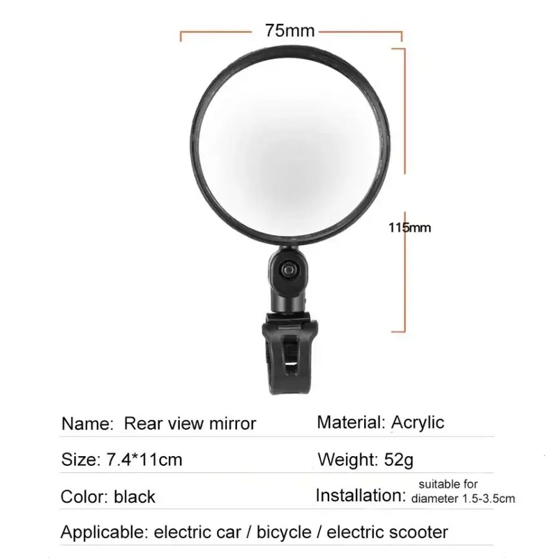 Habicare 360° Adjustable Bicycle Rearview Mirrors for MTB & Road Bike Handlebars 360° Adjustable Bicycle Rearview Mirrors for MTB & Road Bike Handlebars