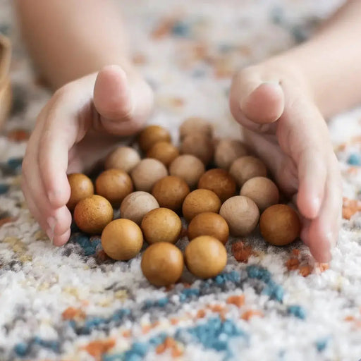 Curious Moonbeam Numeracy 2 Tone Wooden Balls Set of 50 - QToys | Montessori Educational Toy 2 Tone Wooden Balls Set of 50 - QToys | Montessori Educational Toy