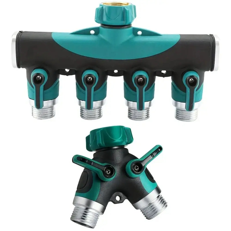 3/4" 2/4-Way Garden Hose Splitter with Shut-Off Valve (different types available) by Habicare