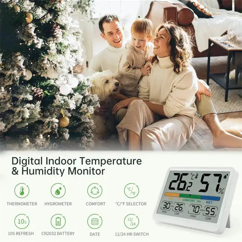 3.4" LCD Digital Thermometer Hygrometer for Home & Office by Habicare